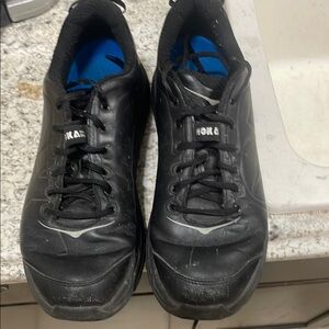 Hoka Black Athletic Shoes with Lace-Up Design
